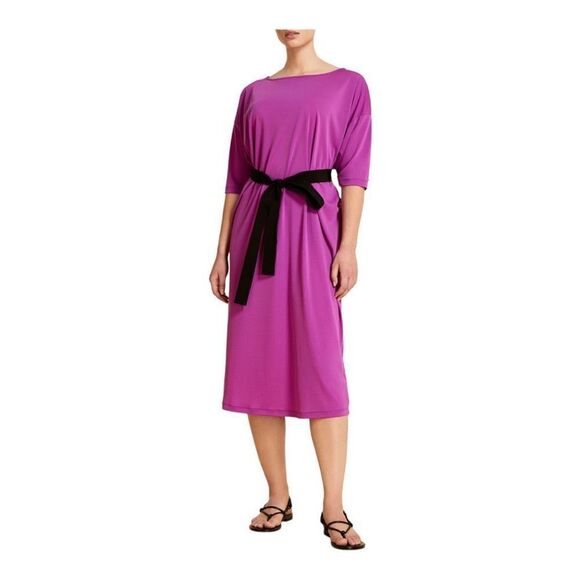 Marina Rinaldi Olivetti T-shirt Dress Size 12-14 (M) NWT in Fuchsia - Picture 1 of 6